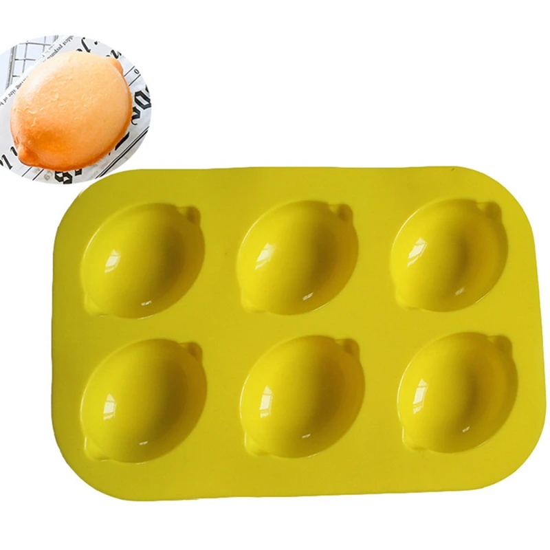 

6-Cavity Cake Mold DIY Chocolate Muffin Making Tool Non-Stick Silicone Baking Pan Chestnut Lemon Shape Kitchen baking tools