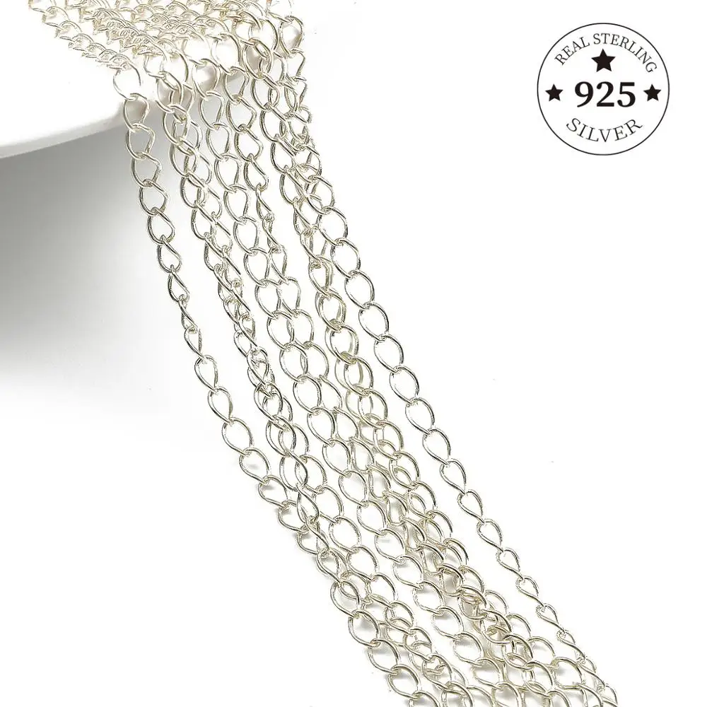 925 Sterling Silver Findings 50cm/lot Open Link Chain Tail Extender For DIY Jewelry Making Necklace Bracelet Accessories | Украшения и