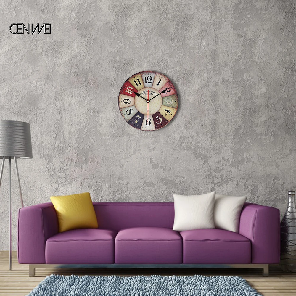 Новое поступление деревянные настенные часы современный винтажный деревенский