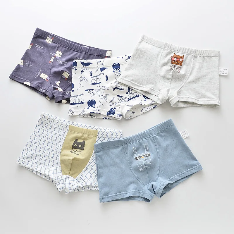 5 шт./комплект детские трусы боксеры хлопковые с единорогом для мальчиков и