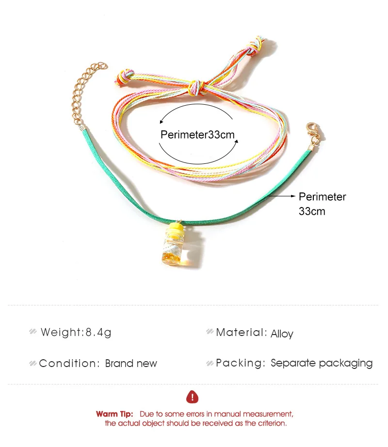 

BOHO Multilayered Colorful Rope Anklet for Women Bohemia Rainbow Color Beads Anklets Shell Bottle Foot Bracelet Beach Jewelry