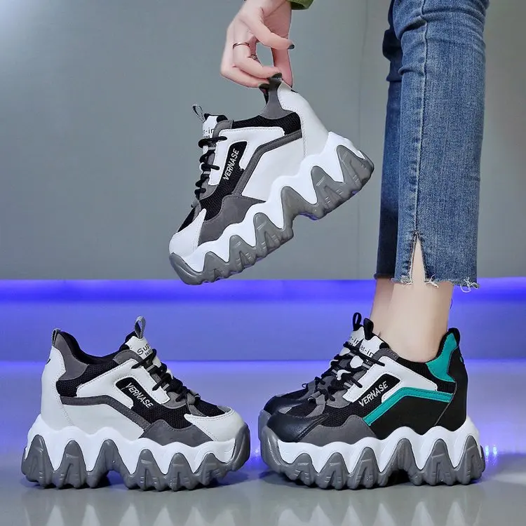 

Женские кроссовки на платформе, массивные кроссовки на очень высокой вулканизированной подошве, увеличивающие рост, весна 2021