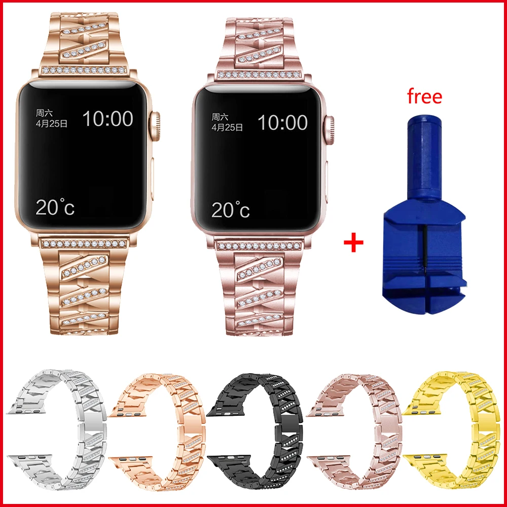 

Браслет из нержавеющей стали для смарт-часов Apple Watch 6 5 4 3 2 1, 44 мм 40 мм 42 мм 38 мм