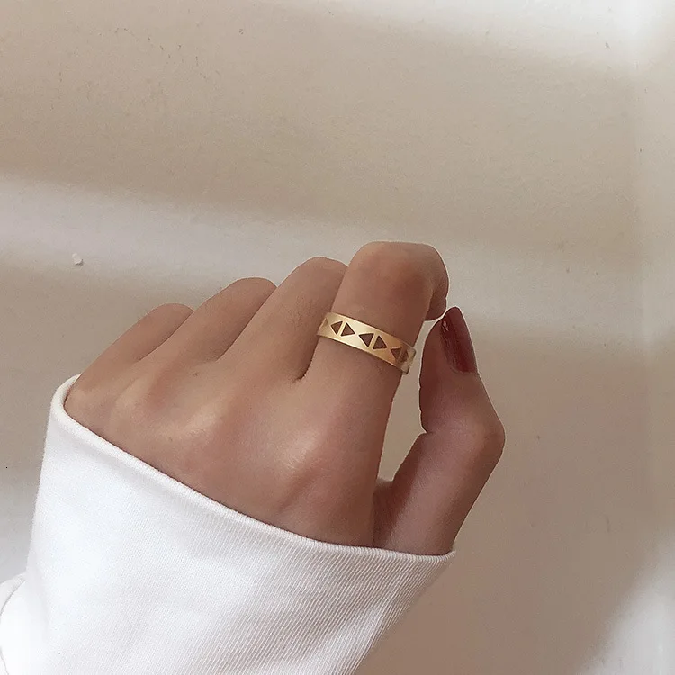 Новое корейское Бохо Ретро полое геометрическое треугольная стрела Золотое