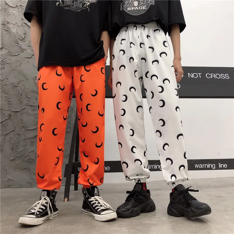 2019 новые модные женские штаны Харадзюку с принтом Луны свободные повседневные