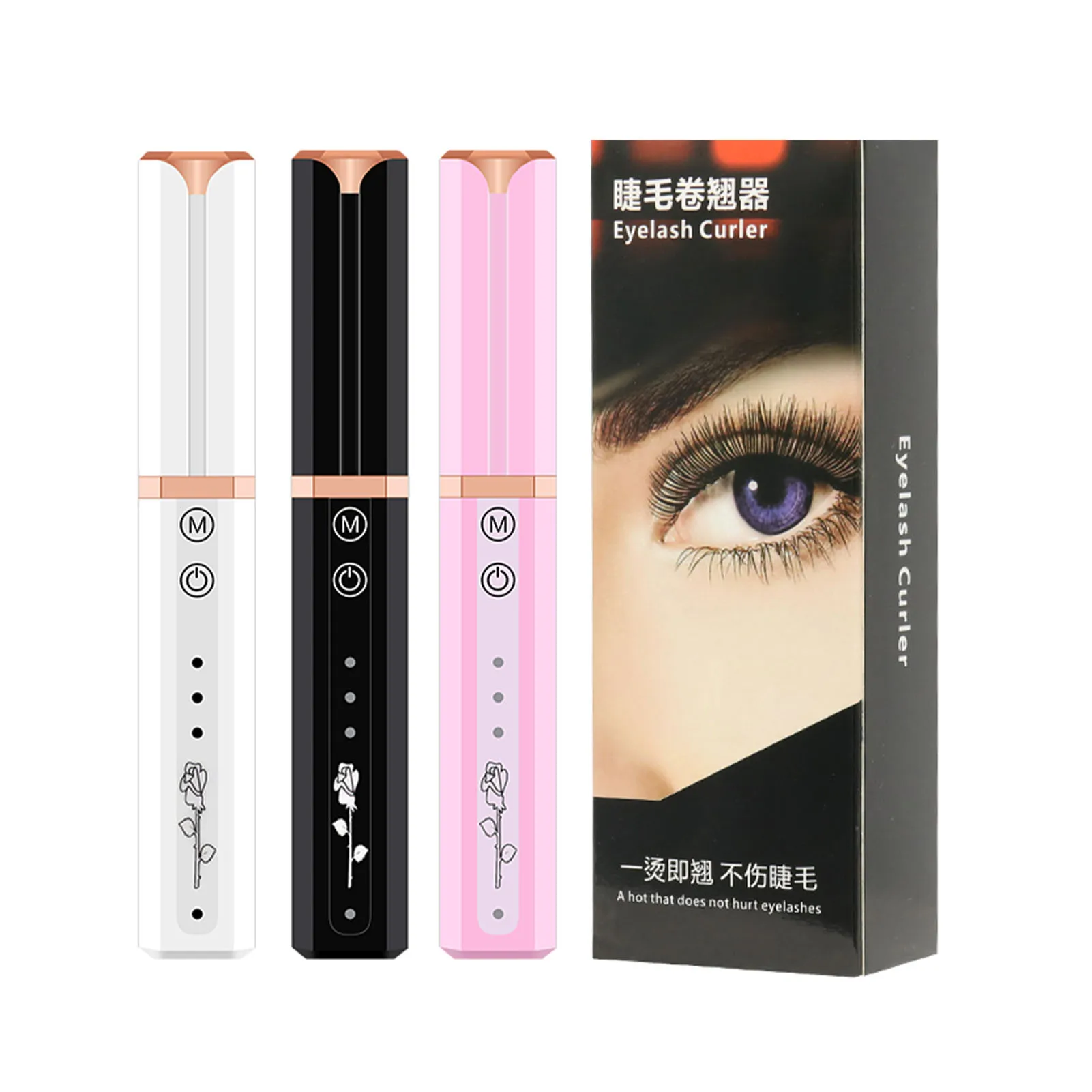 

USB Electric Heated Eyelash Curler Pen Makeup Cosmetic Big Eyes Clip Eyebrow Eye Lashes Natural Curling Tool