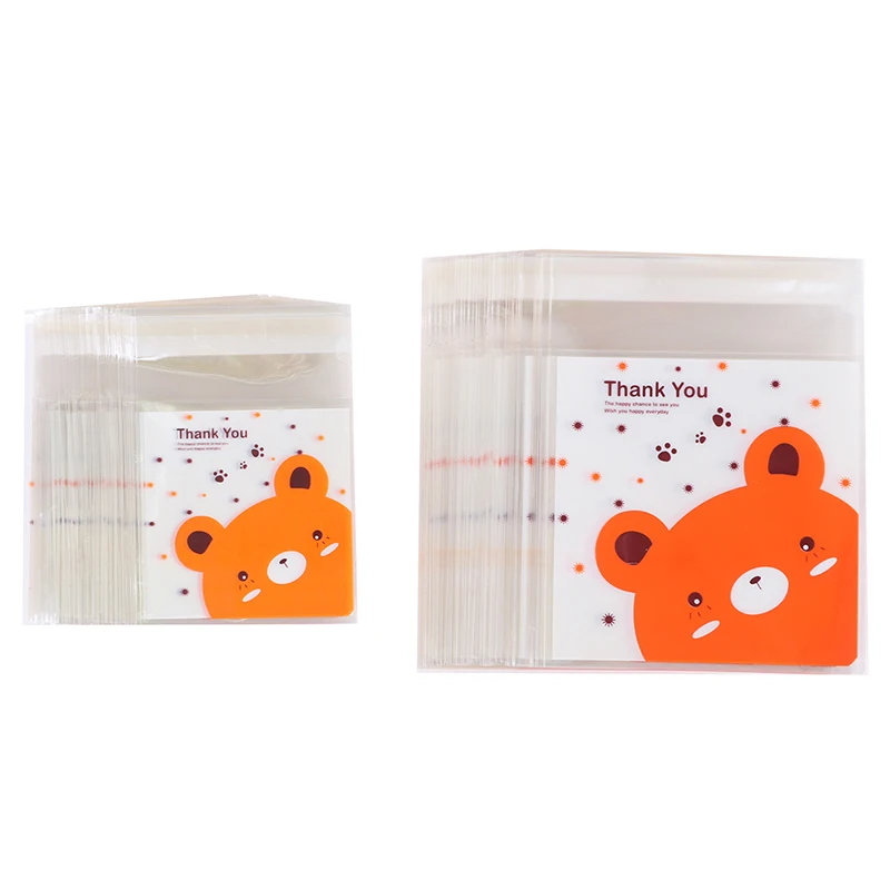

100pcs/lot Cute Cartoon Panda Gifts Bags Cookie Packaging Plastic Bags For Biscuits Candy Food Cake Package Gift Bags