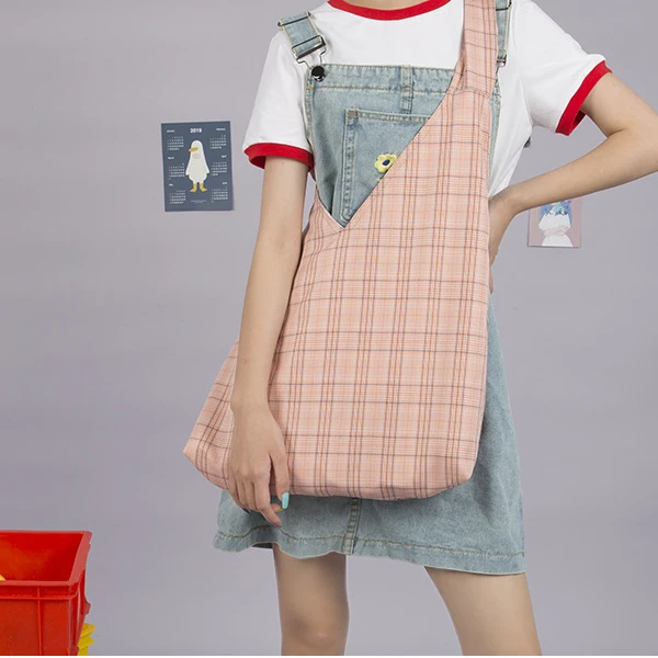 Женская Роскошная сумка в клетку модная Наплечная Сумка из полиэстера хлопковая