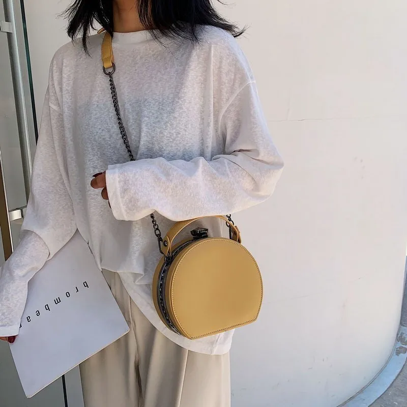 Дизайнерские цепи женские сумки через плечо модные круглые с заклепками для