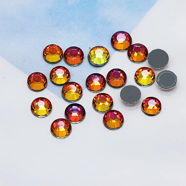 red flame 144p 5A SS12-ss30 41-Цвета гладить на Стразы с прямой основой с украшением в виде кристаллов Стразы с плоской задней частью, горячая фиксация, супер яркие Стразы Стекло камень для одежды ремесло - Цвет: red flame