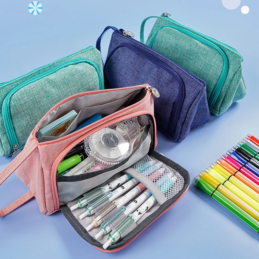 Чехол для карандашей холщовый чехол держатель ручек простая канцелярская сумка