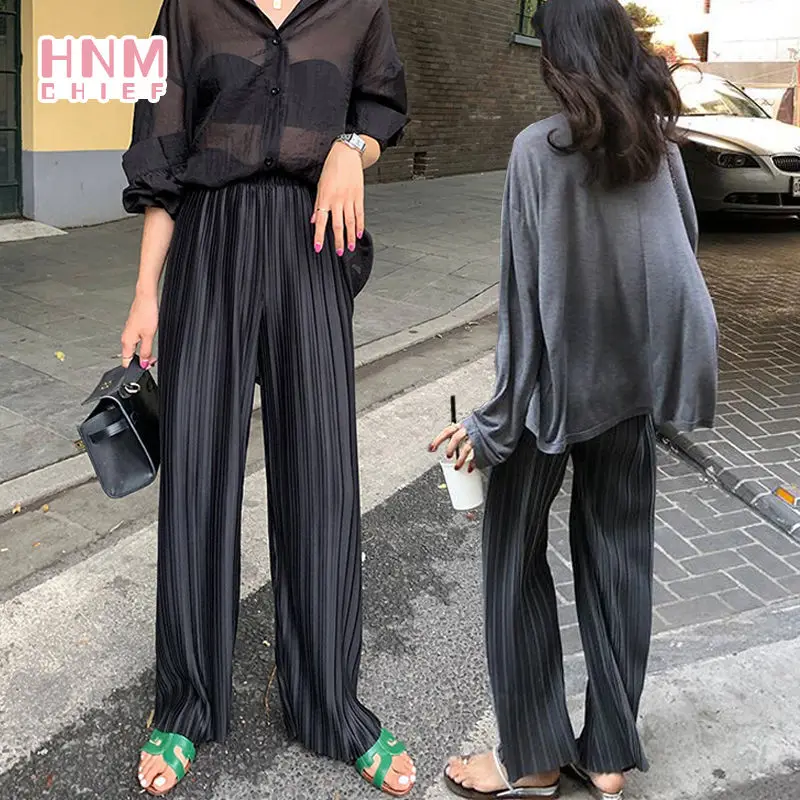 

HNMCHIEF Ladies Silk Thin Home Pants Women Sleep Bottoms Casual Pajama Pant Lounge Satin Pijama Mujer Trousers Soft Nightwear