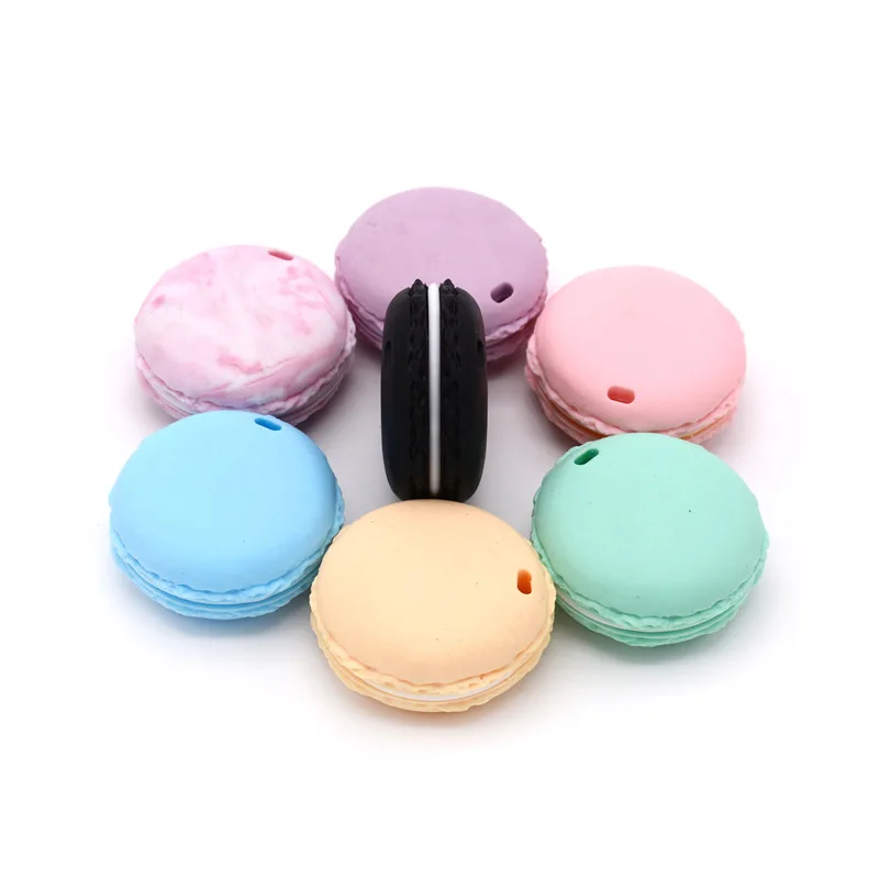 Food Grade BPA Free Silicone Biscuits Baby Teether Rodent Bead DIY Chewing Necklace Pacifier Chain Pendant Sensory Toy Accessory | Мать и