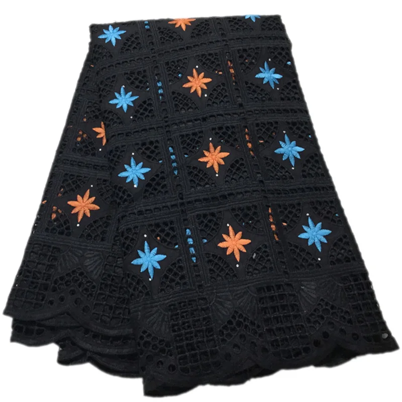 

Swiss Voile Lace with stones women dresses small stars pattern good quality design PS88 Hollowed out African Cotton Fabric