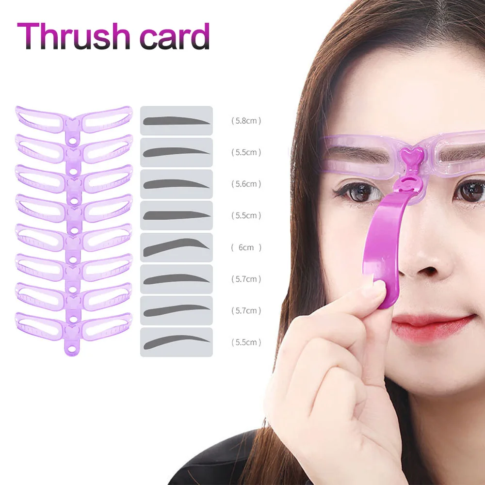 8 шт./компл. многоразовый трафарет для бровей шаблон карточка груминга Стайлинг