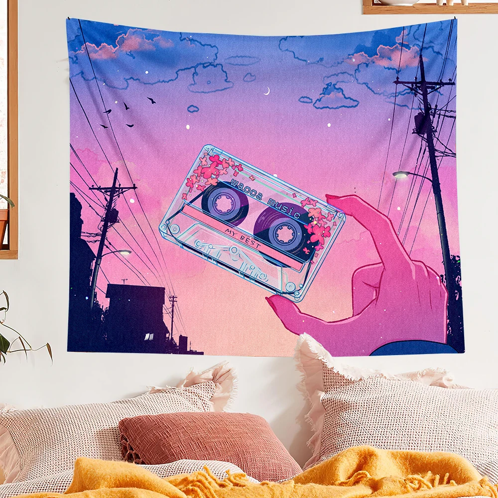 

Украшение для дома, настенное украшение, психоделическая магнитная лента, рисунок, гобелен, декор для комнаты в стиле бохо, подвесная ткань, ...