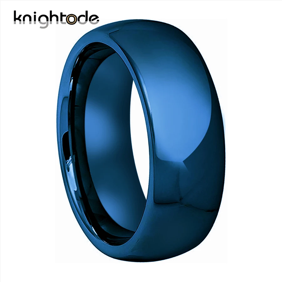 

Fashion Blue Ring 100% Pure Tungsten Carbide Rings For 6mm 8mm Men Women Wedding Rings Dome Band Polished