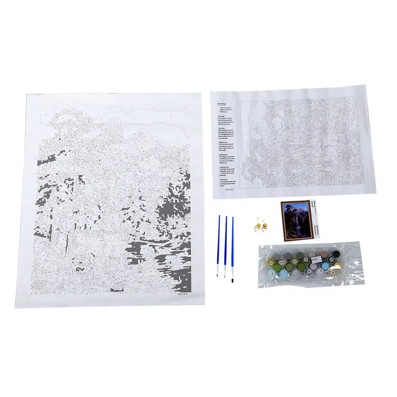 Картина масляной краской по номерам diy картина водопад рисование на холсте