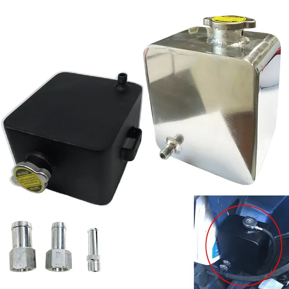 

2.5L Universal Aluminum Coolant Expansion Overflow Reservoir Water Tank , Water Coolant Radiator Overflow Recovery Bottle