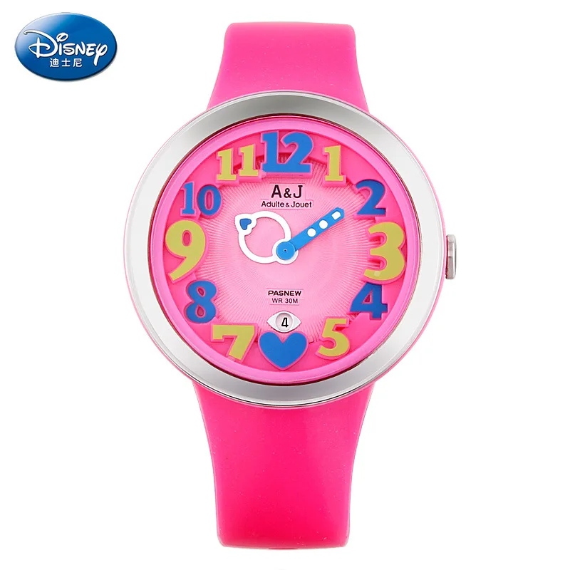 

Disney Female Student Watch Girl Waterproof Candy Color Calendar Watch Fashion Trend Colorful Cute Quartz Watch