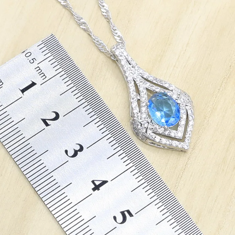 Женские 925 серебряные ювелирные наборы из серьг кольца и кулона ожерелье набор зеленый кристалл 5 цветов