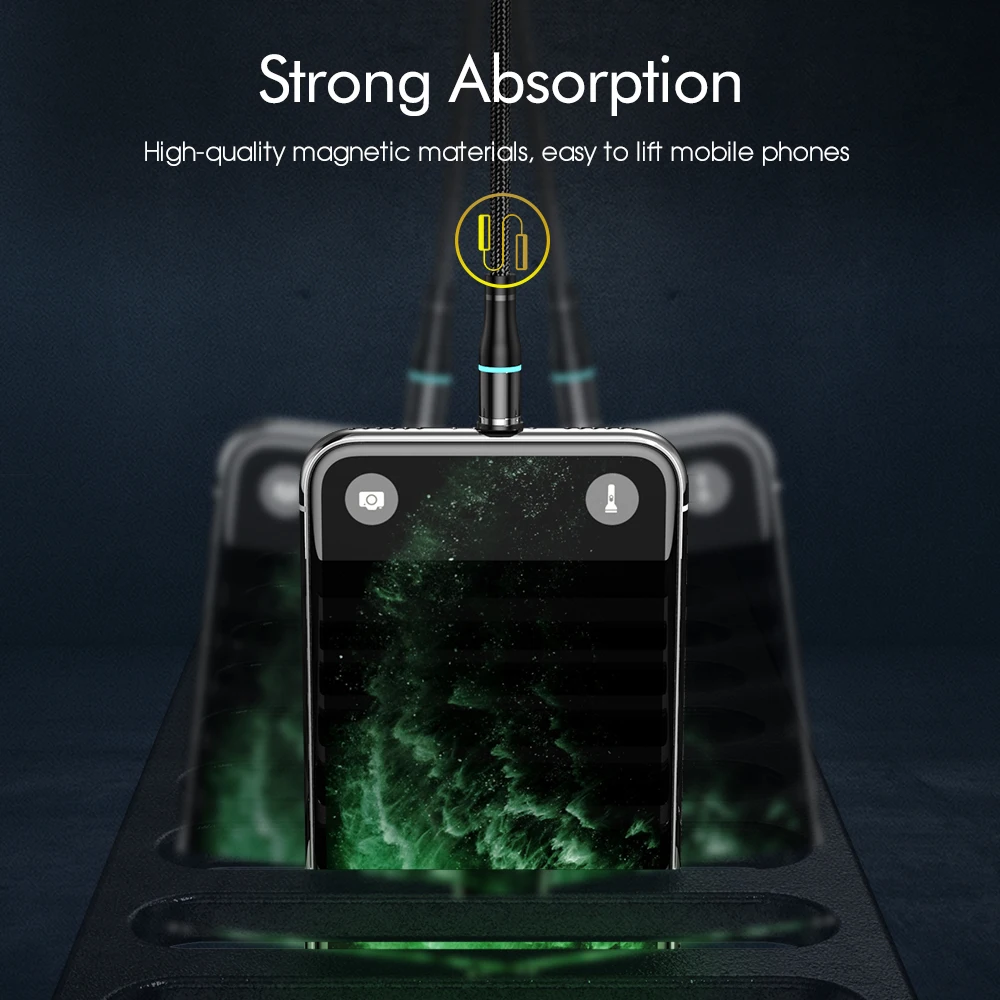 

YKZ Magnetic Cable Type C Micro USB Cable 3A Quick Charger Wire Cord Fast Charge For iPhone 12 Mini Pro Max Samsung Mobile Phone