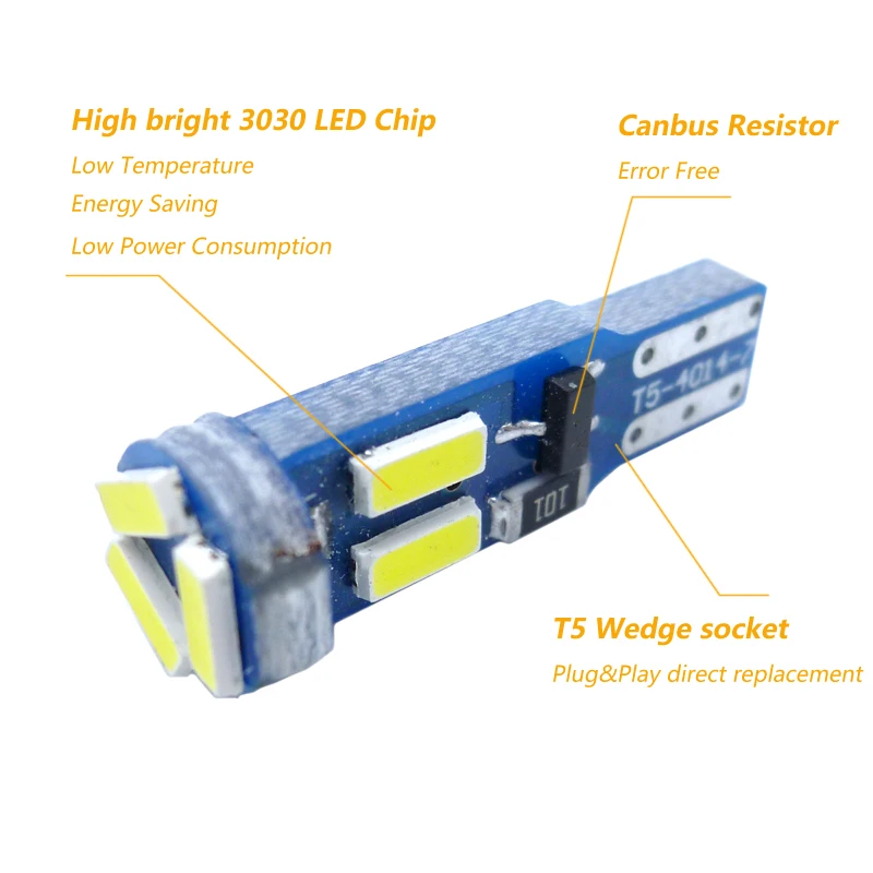 10 шт. T5 светодиодный ные лампы 73 74 4014 SMD приборной панели для Subaru BRZ Legacy Tribeca Outback