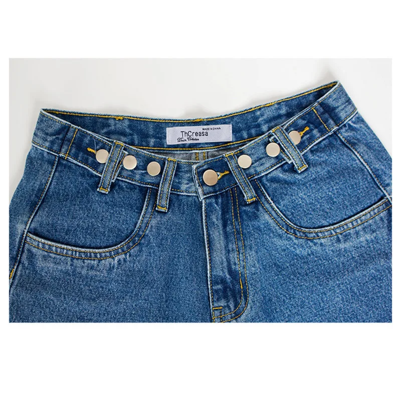 Новые летние женские джинсы с завышенной талией Свободные повседневные