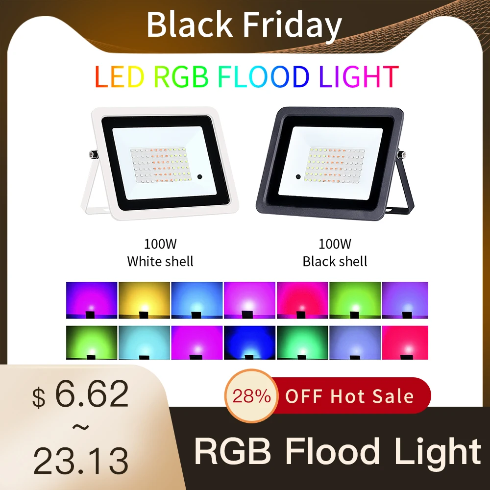 RGB Светодиодный прожектор 20 Вт 30 50 100 IP68 светильник уличный 220 В/110 В отражатель