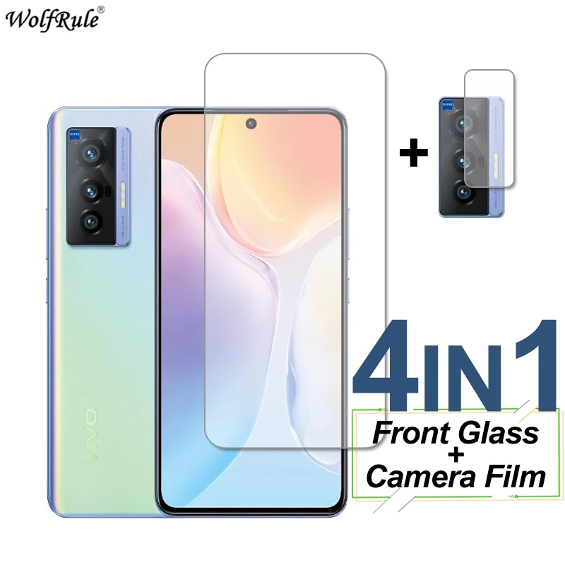 

4-In-1 Tempered Glass For ViVo X70 Screen Protector Shockproof Protective Phone Camera Lens Film On For ViVo X60t X60 X70 5G