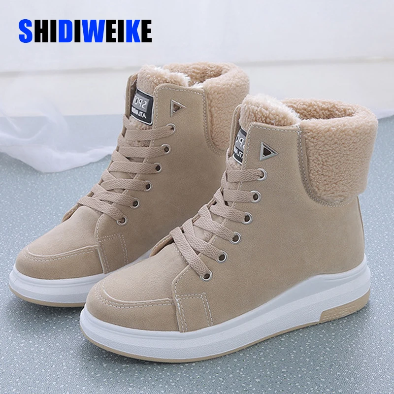 Женские ботинки зимние Новые Теплые женские из вельвета и хлопка