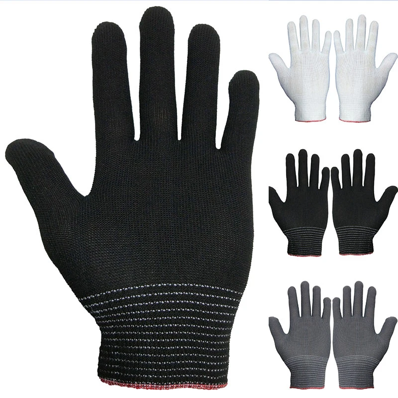 

1Pairs Antistatic Work Gloves Women Men Nylon Guantes Breathable Anti-skid Small Gloves Knit Labor Protection Gardening Gloves