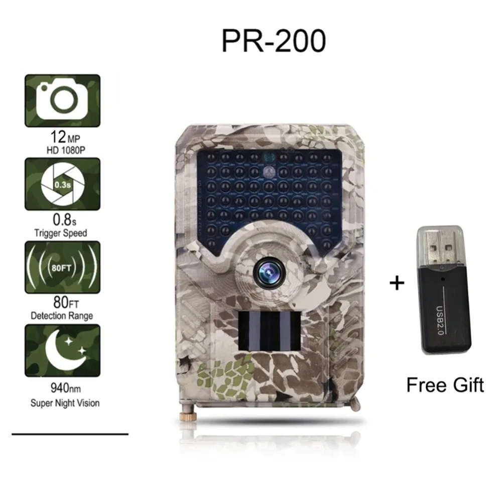 Suntekam Hunting Trail Camera PR-200 12MP 940nm IR LED Hunter Wildlife Camera IP56 Waterproof scout fotoaparat camara chasse