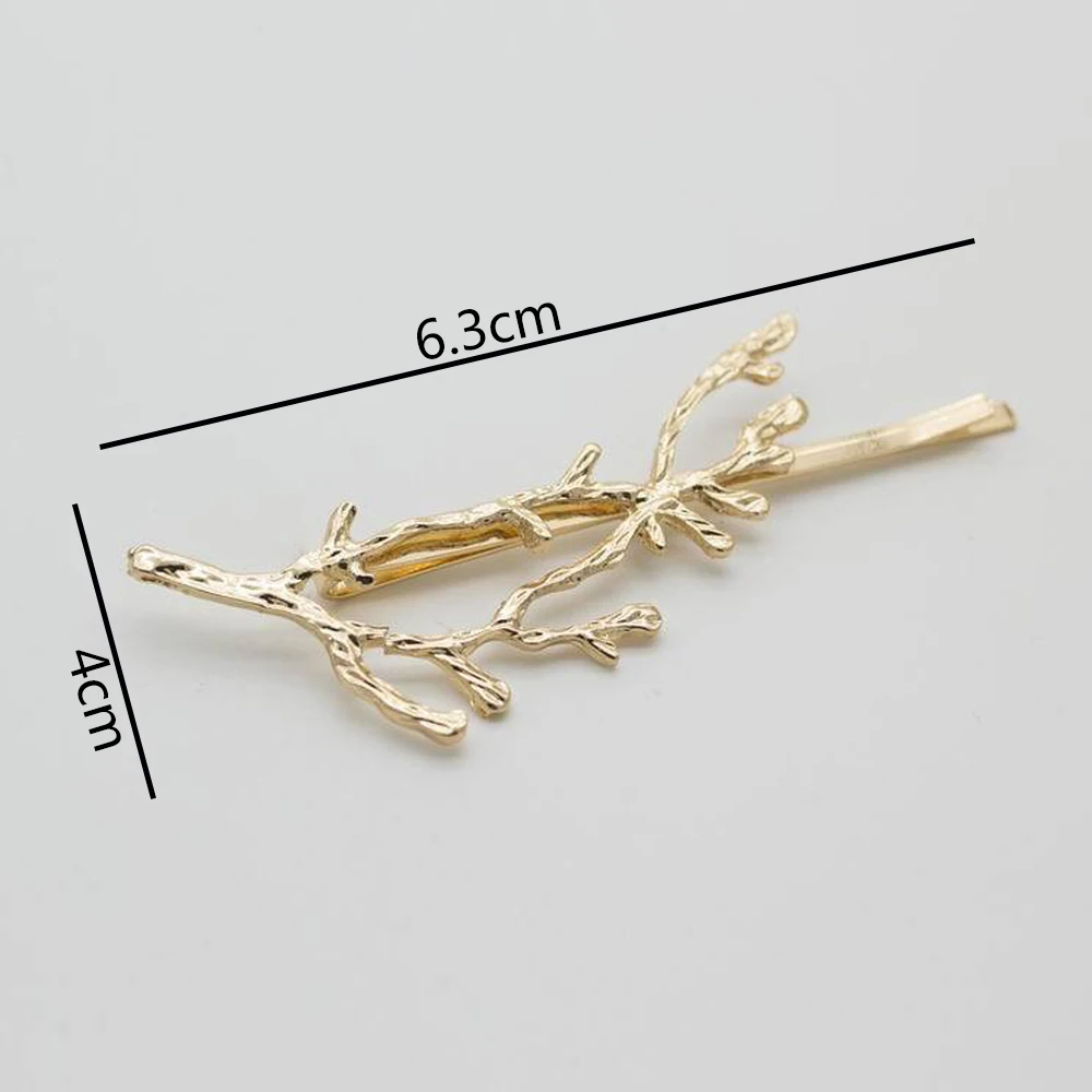 

1PC Branch Tree Hairpin Fashion Metal Antler Branch Alloy Barrettes Bobby Hair Clips Pin Styling Tool Women Girls Gold Silver