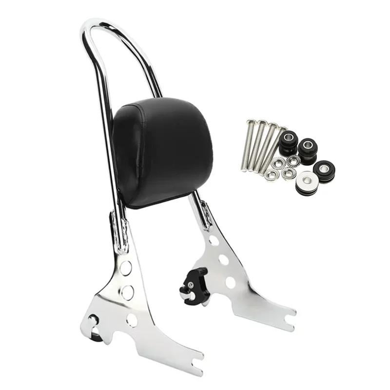 Черная хромированная Съемная багажная стойка со спинкой для пассажиров Harley Sportster