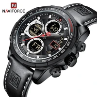 naviforce new mens fashion casual watches business quartz genuine leather wrist watch sports waterproof clock relogio masculino