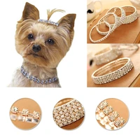 pet catdog bling rhinestone chocker collar 1234 layer dog necklace crystal pet jewearl collars decor accessories