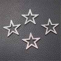 8pcs handmade rhinestones hollow five pointed star pendant popular necklace earrings accessories diy charms jewelry craft making