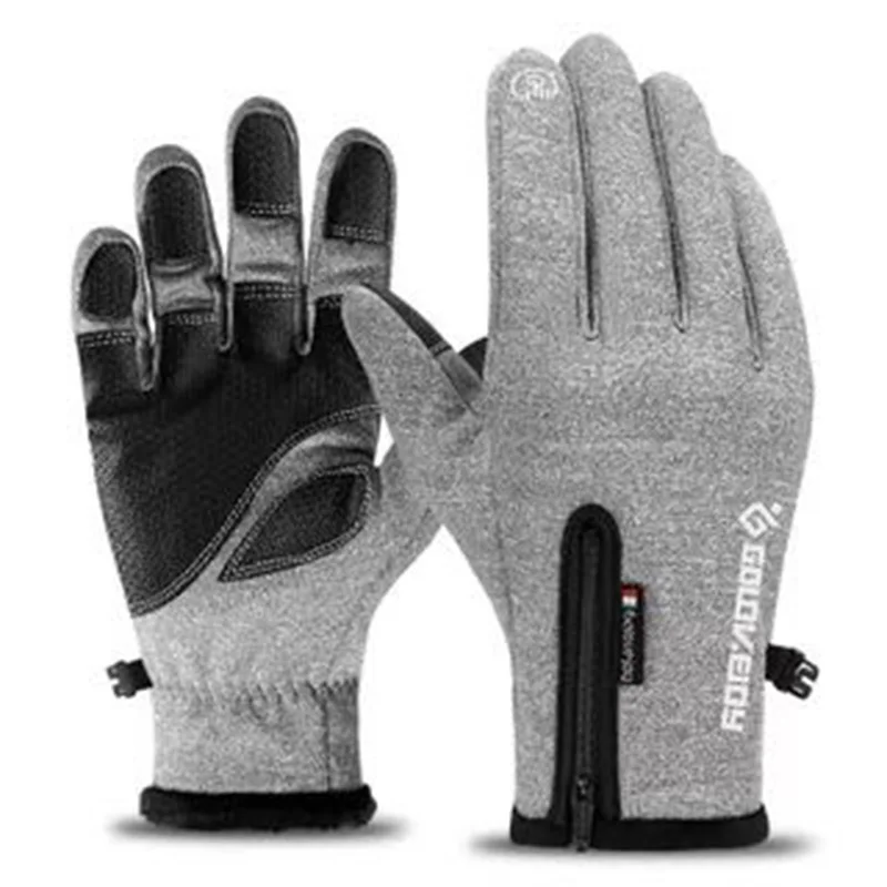 

Unisex Winter Outdoor Sports Waterproof Zipper Windproof Warm Fleece Lined Gloves Winter Men's and Women's Thicken Skiing Touch