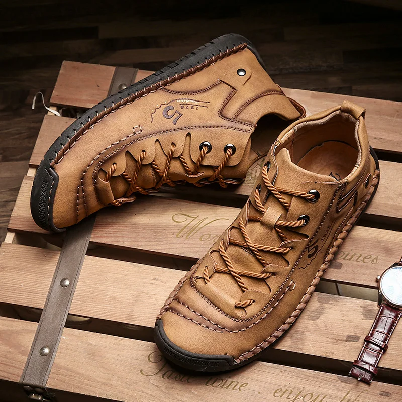 Plus Size Winter Men Shoes Casual Split Leather Shoes Men Loafers Super Comfort Snow Shoes Men Flats Hot Sale Moccasins Shoes