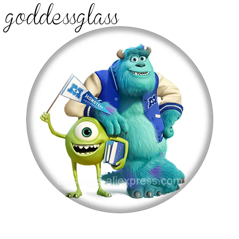 Пуговицы для ожерелья 18 мм с изображением героев Диснея майка Джеймса 10 шт. |