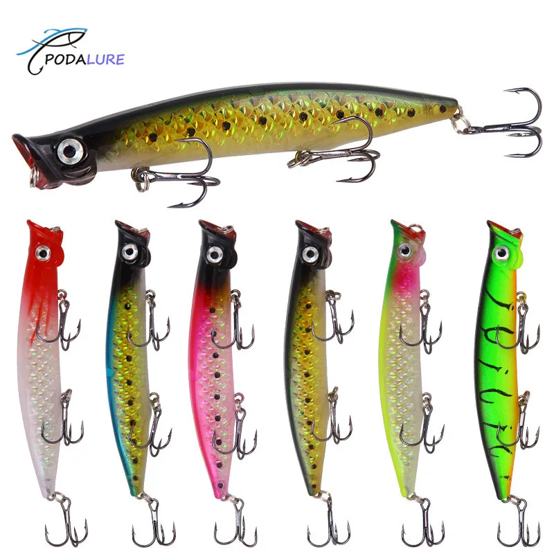 

Popper Fishing Lures Hard Baits Jerkbaits Topwater Freash Water Sea Fishing Tools 13g 11cm