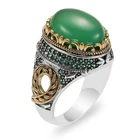 Модные аксессуары с зеленым Цирконом мужское властное кольцо Ретро стиль ювелирные изделия одно кольцо подарок на вечеринку