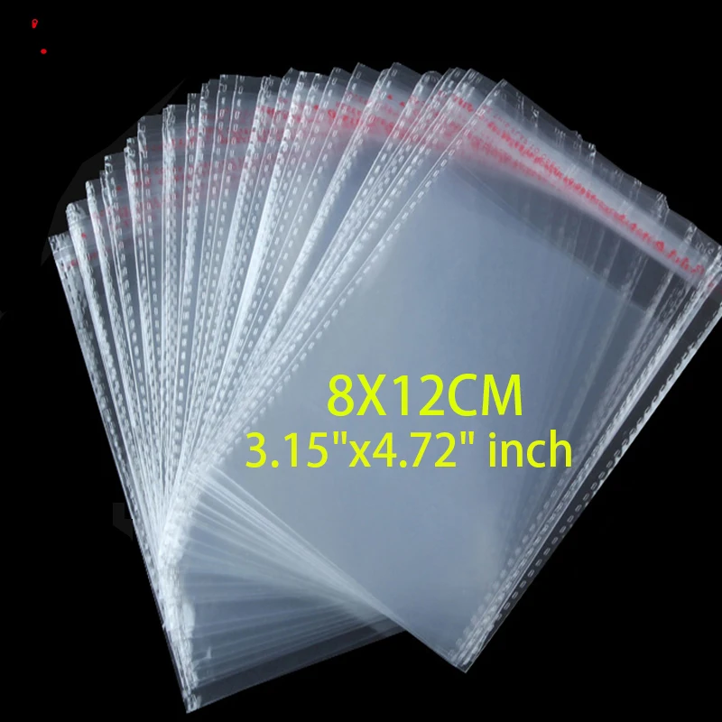 100 шт./лот самоклеящаяся пластиковая сумка уплотнительная прозрачные