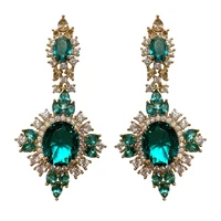 brands earrings jewelry for female 2022 new fashion wedding party geometric earring women luxury dangler jewelries with cz stone