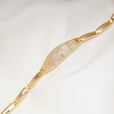 Chain length 18.5cm 24 различных стиля, браслет, звенья цепи, браслеты для женщин и мужчин, кристалл, циркон, позолота, Теннисный Браслет, модное ювелирное изделие - Окраска металла: Chain length 18.5cm