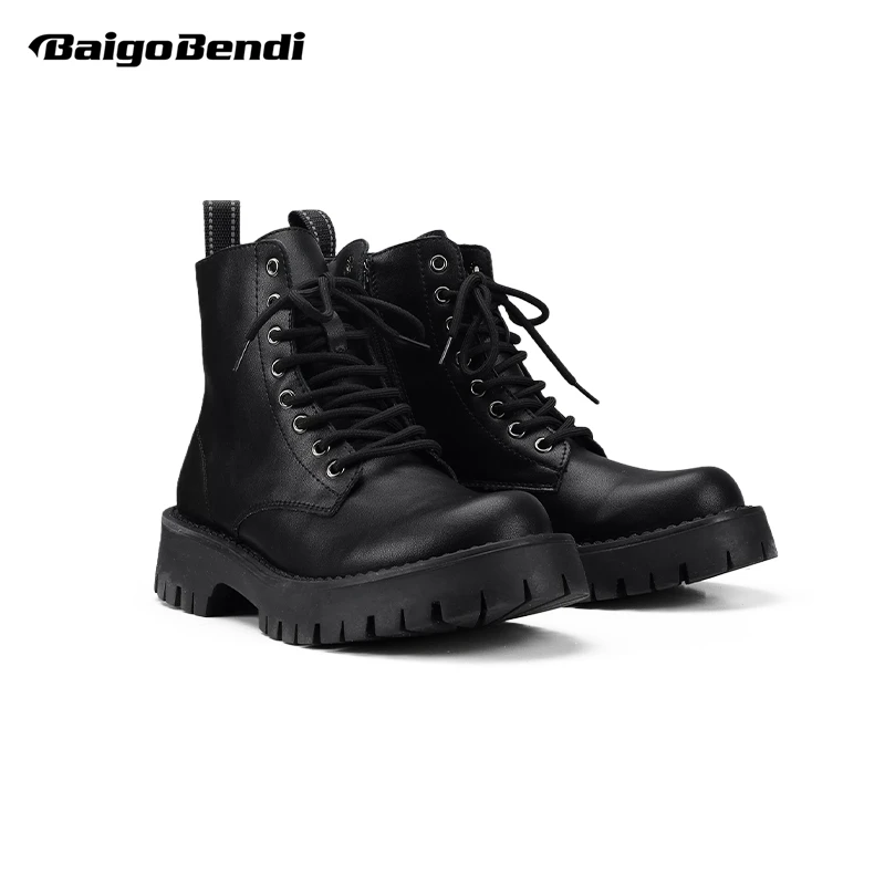 

Классические Прочные ботинки для верховой езды, крутые мужские ботильоны на толстой подошве, увеличивающие рост, модные мужские осенние по...