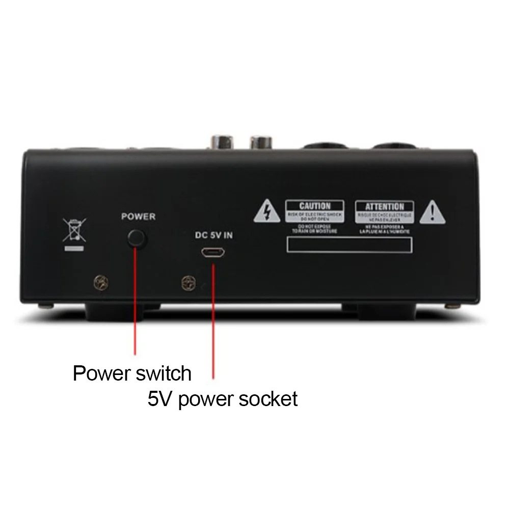 

Mixing Console Professional Home Stereo 4 Channel KTV Portable Sound Card Audio Mixer Karaoke DJ Bluetooth Small USB