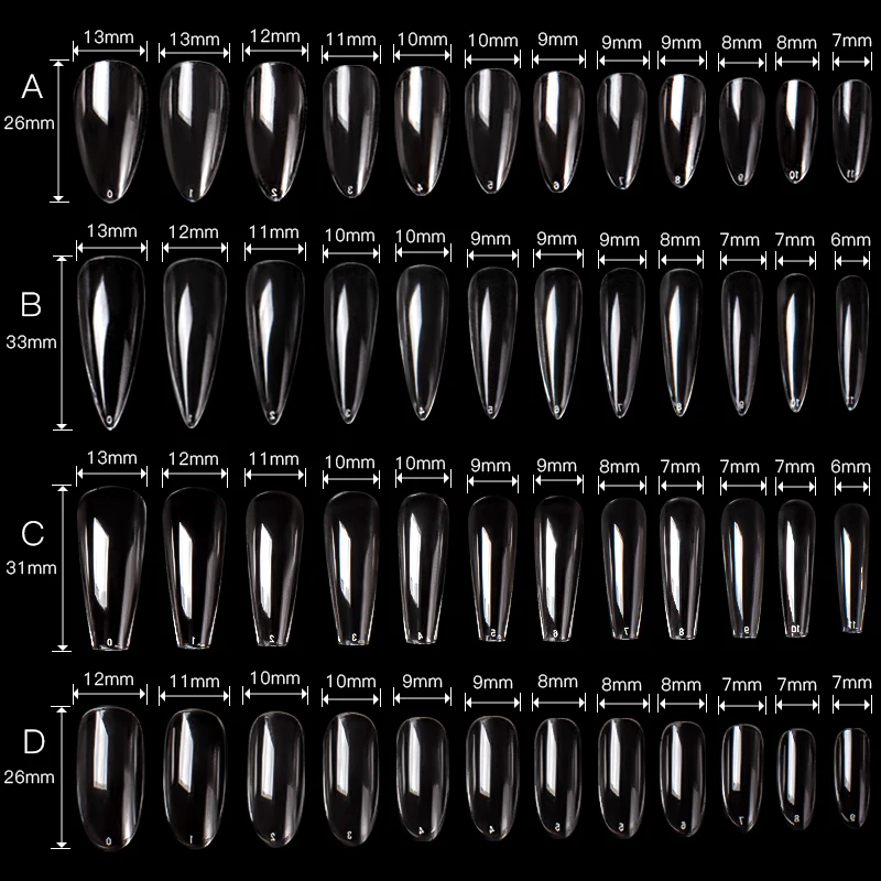 10 шт./кор. накладные ногти прозрачные во французском стиле наращивание ногтей