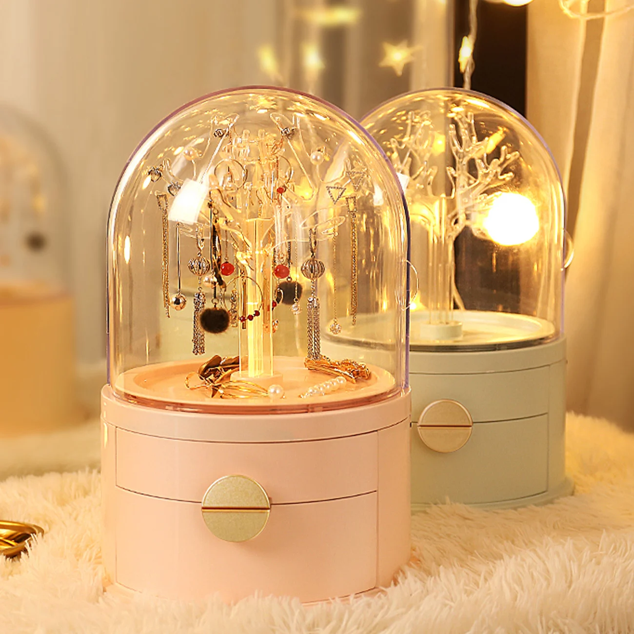 

Desktop dustproof transparent acrylic jewelry earrings necklace jewelry storage storage storage box storage box